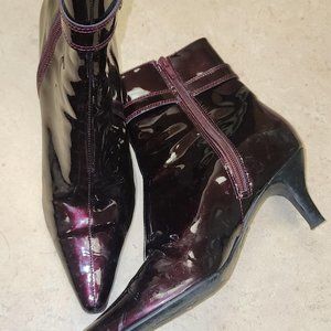 Anne Klein Wine Patent Leather ankle boots, size 7